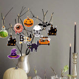 Cifeeo Halloween Letter Paper Boo Banners 3D Bats Sticker Pumpkin Witch Skull Bunting Flags Halloween Party Backdrops Hanging Decoratio