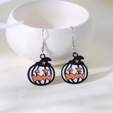 Cifeeo-Halloween Jewelry Gothic Retro Spider Earrings for Women Fashion Silver Color Funny Pumpkin Cat Cartoon Earring Halloween Jewelry Gifts Wholesale