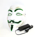 Cifeeo-Halloween Custom 2024 Hot LED Hacker V Vendetta Mask Adults Luminous LED Light Up Mask For Glow Party Costume Accessories Halloween Mask Décor