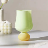 CIFEEO-Colorful Glass Tulip Flower Glass Mug Retro High Feet Water Cup   High Borosilicate Glass Cup Cute Girl's Heart Wine Milk Glass