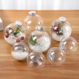 Cifeeo-6Pcs Clear Plastic Christmas Ball Fillable Ornament Xmas Tree Hanging Bauble Pendant 2024 Christmas Home Decoration Navidad Gift