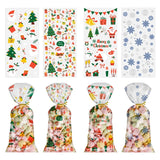 Cifeeo-50pcs Santa Claus Christmas Tree Elk PVC Bags Transparent Clear Gift Bag for Christmas Gift Baking Candy Cookie Packaging Bags