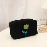 Cifeeo-Back To School Gifts Flowers Pencil Case School Supplies Large Capacity Pencilcase Estuches Corduroy Trousse Scolaire Piornik Stationery Pencil Pouch