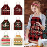 Cifeeo-Linen Merry Christmas Apron Christmas Decorations for Home Kitchen Accessories 2024 Christmas Natal Navidad 2025 New Year Gifts