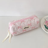 Cifeeo-Back To School Gifts Bow Ribbon Pencil Case Estuches Escolares Pencil Pouch Soft Pencilcase Trousses Scolaires Cute Stationery Pencil Case Girls
