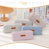Cifeeo-Back To School Gifts Basic Pencil Case School Supplies Pencil Case Girls Large Capacity Back To School Grid Estuche Escolar Stationery Pencil Pouch