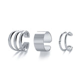 Cifeeo Silver Color Leaves Clip Earrings for Women Men Creative Simple C Ear Cuff Non-Piercing Ear Ear Clip Set Trend Jewelry Gift