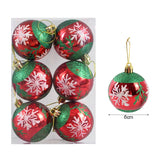 Cifeeo-6Pcs/box 6cm Christmas Ball Ornaments Xmas Tree Hanging Pendant Christmas Decorations for Home 2024 Navidad Natal New Year Gift