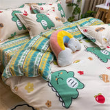 Cifeeo-Kids Bedding Set No Filling Kawaii Cartoon Duvet Cover Flat Sheet Pillowcase Soft Bed Linens Dormitory Bedroom Home Textile