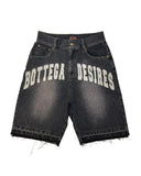 Cifeeo-Street letter embroidery simple lazy popular denim shorts for men's clothing 2024 summer punk casual knee-length y2k baggy pants