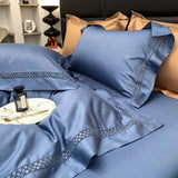 Cifeeo-Egyptian Cotton Bedding Set, Hollow Out Lace, Broad Side, Soft Duvet Cover Set, Bed Sheet, Pillowcases, Luxury Hotel Style, 4Pcs