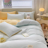 Cifeeo-Waffle Washed Cotton Four Piece Set, Non All Cotton Bedding, Pure Cotton Bedding, Student Dormitory Bed Sheets Duvet Cover Set