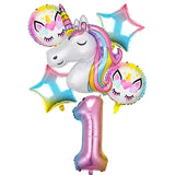 Cifeeo-6pcs Balloon Unicorn Decoration Birthday Party Theme Party Balls Kids Toy Gift Number 1st Ballon Globos Baby Shower