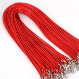 Cifeeo-Christmas Gift New Year's Eve Gift 10Pcs/Lot 1.5MM 2MM Cotton Waxed Cord Leather Rope String Chain Necklace DIY Jewelry For Making Findings In Bulk
