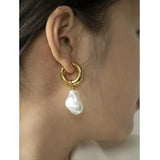 Cifeeo-Retro imitation Baroque Pearl Pendant Earrings for women 2025 New Light luxury Party Jewelry earbuckle Gift