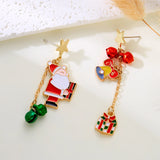 Cifeeo-Christmas gifts Fashion Christmas Asymmetrical Dangle Earrings for Women Santa Claus Snowman Snowflake Xmas Tree Earring Girls New Year Jewelry