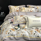 Cifeeo-1000TC Egyptian Cotton Vintage Flowers Printed Bedding Set Duvet Cover Set Flat/Fitted Bed Sheet Set With Pillowcases bed set