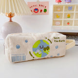 Cifeeo-Back To School Gifts Pencil Case Korean Corduroy Pencil Bag Trousse Large Capacity Stationery Pen Case Estuches School Supplies Cute Pencilcase