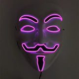 Cifeeo-Halloween Custom 2024 Hot LED Hacker V Vendetta Mask Adults Luminous LED Light Up Mask For Glow Party Costume Accessories Halloween Mask Décor