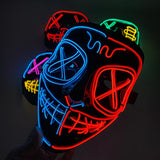 Cifeeo-Halloween Custom Wireless Halloween Neon LED Purge Mask Masque Masquerade Party Masks Light Grow in the Dark Horror Mask Glowing Masker