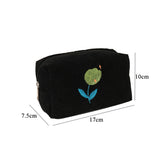Cifeeo-Back To School Gifts Flowers Pencil Case School Supplies Large Capacity Pencilcase Estuches Corduroy Trousse Scolaire Piornik Stationery Pencil Pouch