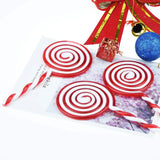 6 Pieces Christmas Lollipop Ornament Christmas Tree Ornament White and Red Christmas Valentine's Day Decorations