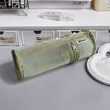 Cifeeo-Back To School Gifts Mesh Pencil Case Transparent Pencil Case Girls Cute Stationery Trousse Large Capacity Pen Holder School Supplies Pencil Pouch