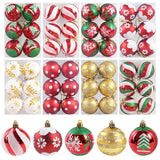 Cifeeo-6Pcs/box 6cm Christmas Ball Ornaments Xmas Tree Hanging Pendant Christmas Decorations for Home 2024 Navidad Natal New Year Gift