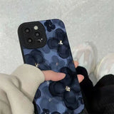 CIFEEO- Blue Camellia Phone Case For iphone 11 12 13 14 Pro Max 14 Plus 12 13 Min 7 8 Plus Flowers Camera Protection TPU Soft Cover Case