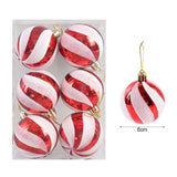 Cifeeo-6Pcs/box 6cm Christmas Ball Ornaments Xmas Tree Hanging Pendant Christmas Decorations for Home 2024 Navidad Natal New Year Gift