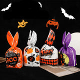 Cifeeo 10/20pcs Halloween Candy Bags Rabbit Ear Plastic Bag For Kids Gift Biscuits Cookies Dessert DIY Packaging Supplies Baking Decor