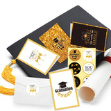CIFEEO-12Sets Graduation Greeting Cards Congrats Grad Gift Card with Envelopes and Stickers Graduate Grad Party Invitation Card