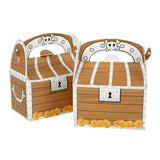 Cifeeo-6pcs Pirate Treasure Treat Chest Paper Candy Gift Box Kids Trick or Treat Halloween Party Supplies Pirate Themed Birthday Decor