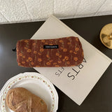 Cifeeo-Back To School Gifts Pencil Case Korean Retro Pencilcase Trousse Scolaire Corduroy Pen Case Estuche Lapices Kalemlik School Supplies Pencil Pouch