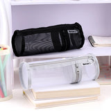 Cifeeo-Back To School Gifts Mesh Pencil Case Transparent Pencil Case Girls Cute Stationery Trousse Large Capacity Pen Holder School Supplies Pencil Pouch