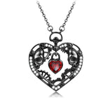 Cifeeo-Gothic Style Skull Black Heart Pendants Necklace For Women Man Party Punk Jewellery Necklace Mens Punk Stuff Pendant Wholesale