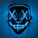 Cifeeo-Halloween Custom Wireless Scary Glowing Mask LED Luminous Purge Mask Halloween Horror Neon Light Up Cosplay Party Mask Fstival Costume Supplies