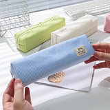 Cifeeo-Back To School Gifts Simple Corduroy Pencil Case Estuches Escolares Pencil Case Girls Cute Stationery Trousses Scolaires School Supplies Pencil Pouch