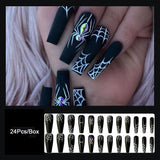 Cifeeo  Christmas Stiletto Fake Nail Tips With Design Screaming Grimace False Nails French Pointed Cosplay Party Nails Set Press On Nail