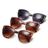 Cifeeo-Cool Sunglasses Vintage Cat Eye Sunglasses Women Fashion Brand Designer Sunglasses Female Sexy Leopard Cateyes Black Gradient Oculos De Sol