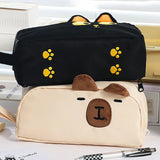 Cifeeo-Back To School Gifts 3D Cat Pencil Case Estuche Escolar Pencils Cases Large Capacity School Supplies Plush Ears Cute Stationery Pencil Case Girls