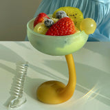 CIFEEO-Cute Duck Palm Goblet Dessert Glass Mug Ice Cream Cup Colored Borosilicate Glass Cup Cereal Bowl Cocktail Glass