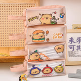 Cifeeo-Back To School Gifts Capibara Transparent Pencil Case Capibaras Peluche Pencil Case Girls School Supplies Pencilcase Cute Stationery Pencil Pouch