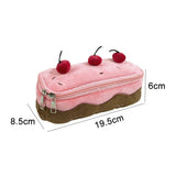 Cifeeo-Back To School Gifts Plush Cherry Cake Pencil Case Estuches Escolares Pencil Pouch Large Capacity Kalemlik Trousse School Supplies Pencilcase