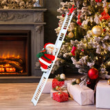 Cifeeo-2024 Santa Claus Doll Climbing Ladder with Music Christmas Tree Ornaments Decorations For Home 2025 Navidad New Year Kids Gift