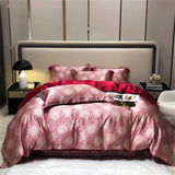 CIFEEO-Spring Summer Bedding Set Mulberry Silk 4 Pieces Comforter Bedding Set, 1PC Duvet Cover, 1PC Bed Sheet, 2PCS Pillowcases, Luxury Home Textiles Bedclothes
