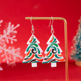 Cifeeo-Christmas gifts Fashion Mix Styles Christmas Tree Earrings for Women Acrylic Printing Xmas Tree Dangle Earring  New Year Holiday Party Jewelry