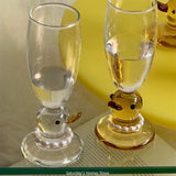 CIFEEO-Cute Duck Pearl Necklace Glass Goblet Mug Champagne Cocktail Transparent Wine Cup Barware Table Decor Borosilicate Glass