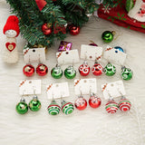 Cifeeo-Christmas gifts Merry Christmas Resin Sequin Bulb Christmas Earrings For Women Snowflake Star Ball Dangle Earring New Year Festival Jewelry Gift