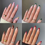 Cifeeo 5Boxs Oval Head False Nails Simple Almond Artificial Fake Nails nail art Full Cover Nail Tips Press On Nails DIY Manicure Tools